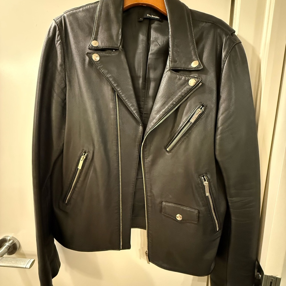 The Kooples Black Leather Biker Jacket